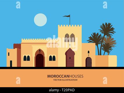 Marocchina mediterranea o stile Arabo case set. Illustrazione Vettoriale Illustrazione Vettoriale