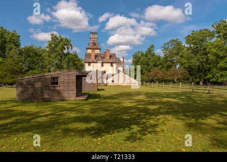 Agosto 28, 2017. Ampio angolo di foto di edifici tradizionali adottate per motivi di Batsto storico villaggio nel New Jersey Pine Barrens. Foto Stock