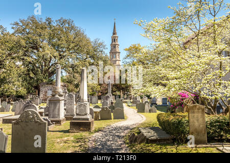 Cimitero di Charleston, Carolina del Sud Foto Stock