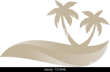 Dune e palme, logo astratto Illustrazione Vettoriale