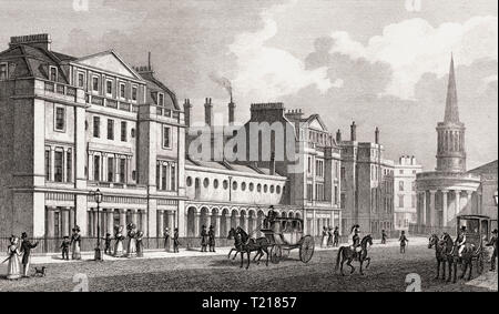 Langham Place, Londra, Regno Unito, illustrazione di Th. H. Pastore, 1826 Foto Stock