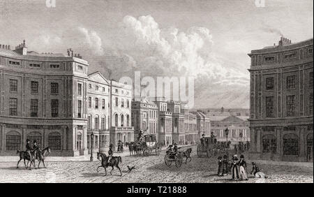 Regent Street, visto da Piccadilly Circus, Londra, Regno Unito, illustrazione di Th. H. Pastore, 1826 Foto Stock