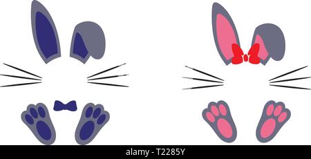 Coniglio con monogrammi per la Pasqua Illustrazione Vettoriale