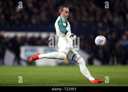 Birmingham City Il portiere Lee Camp durante il cielo di scommessa match del campionato al The Hawthorns, West Bromwich. Foto Stock