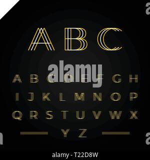 3D effetto font o alfabeto . Vector letter set. bianco e giallo stile di colore Illustrazione Vettoriale