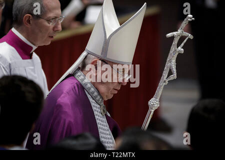Città del Vaticano il Vaticano. 29 Mar, 2019. Papa Francesco conduce la liturgia della Penitenza nella Basilica di San Pietro in Vaticano Città del Vaticano. Credito: Giuseppe Ciccia/Pacific Press/Alamy Live News Foto Stock
