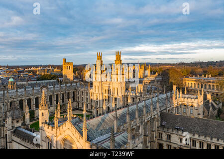 Vista aerea di tutte le anime College di Oxford in Inghilterra Foto Stock