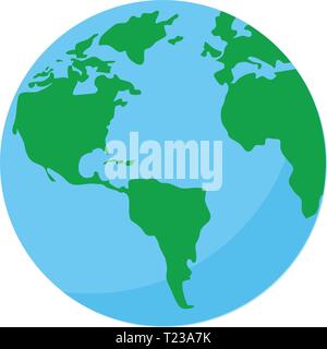 Globo terrestre illustrazione vettoriale icona su sfondo bianco Illustrazione Vettoriale