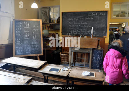 Scuola vittoriana camera presso il Milton Keynes Museum, Wolverton e Greenleys di Milton Keynes, Buckinghamshire, UK Foto Stock