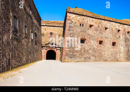 Fortezza Ehrenbreitstein a Coblenza. Koblenz è città sul Reno, uniti dal fiume Moselle. Foto Stock