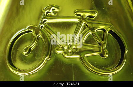 Emblema di bicicletta su vetro Foto Stock