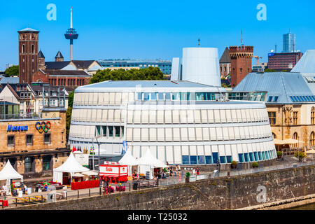 Colonia, Germania - 30 giugno 2018: Cioccolato Imhoff museo situato nel quartiere Rheinauhafen a Colonia, Germania Foto Stock