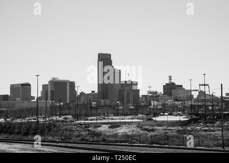 Omaha Nebraska skyline del centro Foto Stock