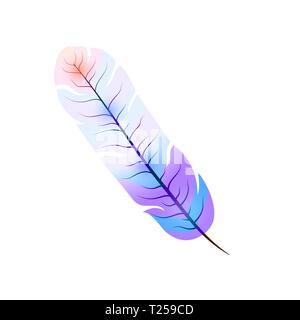 Luminose esotiche di piume colorate su bianco Illustrazione Vettoriale