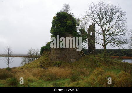 Asgog Castello. Loch Asgog . Il Loch Lomond e Cowal modo. Cowal peninsula. Highlands. La Scozia. Regno Unito Foto Stock