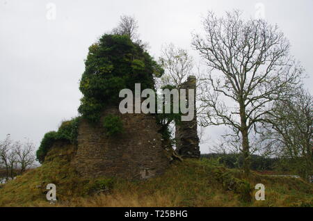 Asgog Castello. Loch Asgog . Il Loch Lomond e Cowal modo. Cowal peninsula. Highlands. La Scozia. Regno Unito Foto Stock