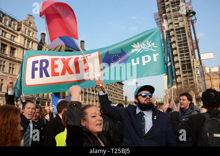 Lasciare significa lasciare Rally nel giorno in cui il Regno Unito avrebbe dovuto lasciare la UE - 29 Marzo 2019 Foto Stock