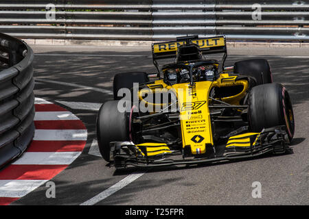 Monte Carlo/Monaco - 05/24/2018 - #27 Nico Hulkenberg (GER) nella sua Renault R.S. 18 durante il giorno di apertura della corsa in avanti del 2018 Monaco Grand Pr Foto Stock