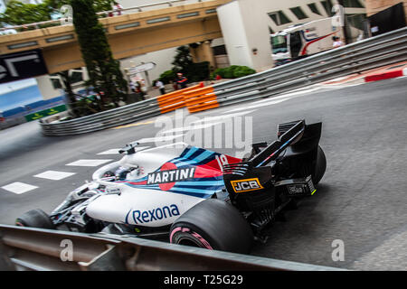 Monte Carlo/Monaco - 05/24/2018 - #18 lancia passeggiata (CAN) nella sua Williams FW41 durante il giorno di apertura della corsa in avanti del 2018 Grand Prix di Monaco Foto Stock