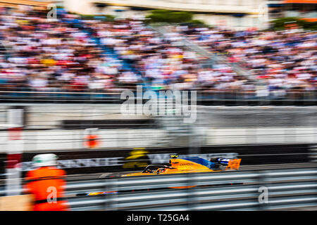 Monte Carlo/Monaco - 05/24/2018 - #2 Stoffel Vandoorn (BEL) nella sua McLaren-Renault MCL33 duringfree pratica prima del 2018 GP di Monaco Foto Stock