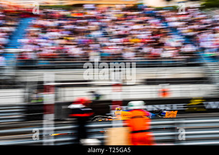 Monte Carlo/Monaco - 05/24/2018 - #2 Stoffel Vandoorn (BEL) nella sua McLaren-Renault MCL33 duringfree pratica prima del 2018 GP di Monaco Foto Stock