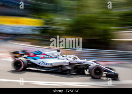 Monte Carlo/Monaco - 05/24/2018 - #18 lancia passeggiata (CAN) nella sua Williams FW41 durante il giorno di apertura della corsa in avanti del 2018 Grand Prix di Monaco Foto Stock