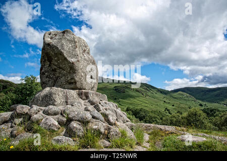 Il Bruce della pietra, Memorial presso Glentrool, Dumfries and Galloway, Scotland, Regno Unito Foto Stock