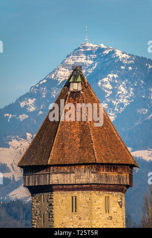 Lucerna (Luzern), la più grande città della Svizzera centrale Foto Stock