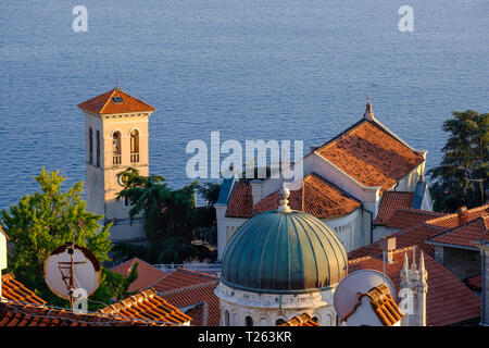 Montenegro e della Baia di Kotor, Herceg Novi, città vecchia in Riviera Adriatica Foto Stock