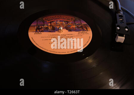 Close-up original motion picture soundtrack dal film Flashdance; Flashdance - Che cosa una sensazione di Irene Cara; record sul giradischi, record giocatore. Foto Stock