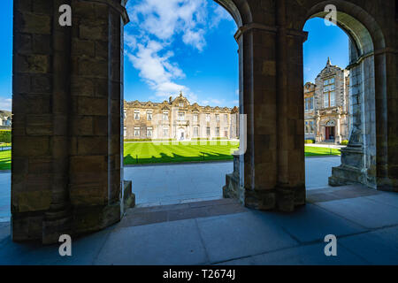 St Salvator Quad a St Andrews University, St Andrews Fife, Scozia, Regno Unito Foto Stock