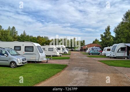 Kingsbury Water Park Camping e Caravanning Club sito, Kingsbury Water Park, North Warwickshire, Inghilterra, Regno Unito Foto Stock