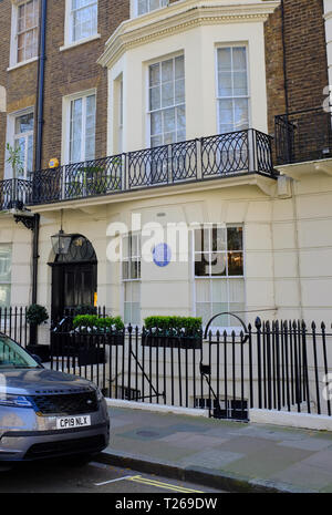 Ex casa di John Lennon a 34 Montagu Square, London, Regno Unito Foto Stock