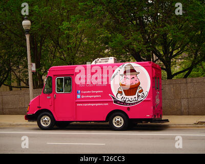 Chicago, Illinois, Stati Uniti d'America - 12 Maggio 2015: Cibo carrello a la strada di Chicago Foto Stock