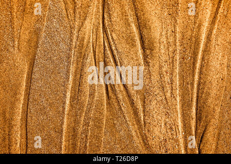 Sabbia texture con marea-modi fatta con acqua Foto Stock