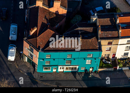 Il tavolo dello chef. e ciliegia prelevato Catering, Avon Cres, BS1. Bristol dall'aria. Foto Stock