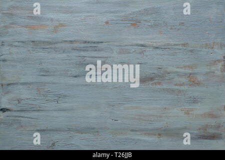 Luce grigio-bluastro texture di legno con vernice crackled. Di età compresa tra superficie di grunge, immagine ad alta risoluzione con copy-spazio. Foto Stock