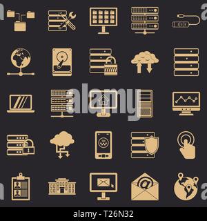 Palmare set di icone, stile semplice Illustrazione Vettoriale