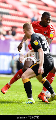 La Valle di Londra, Inghilterra, Regno Unito. Il 30 marzo 2019. Anfernee Dijksteel di Charlton Athletic durante il cielo EFL scommettere League 1 match tra Charlton Athletic e Bradford City a valle, Londra, Inghilterra il 30 marzo 2019. Foto di Adamo di Loreto. Solo uso editoriale, è richiesta una licenza per uso commerciale. Nessun uso in scommesse, giochi o un singolo giocatore/club/league pubblicazioni. Credit: UK Sports Pics Ltd/Alamy Live News Foto Stock