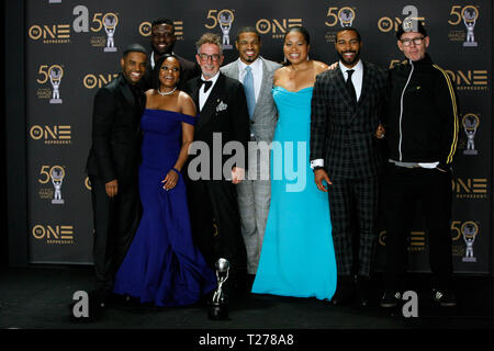 In California, Stati Uniti d'America. Il 30 marzo 2019. . 30 Mar, 2019. (Nome) in occasione del cinquantesimo NAACP Image Awards Press Room presso il Teatro Dolby il 30 marzo 2019 a Hollywood CA. Credito: Cra Sh/spazio di immagine/media/punzone Alamy Live News Foto Stock