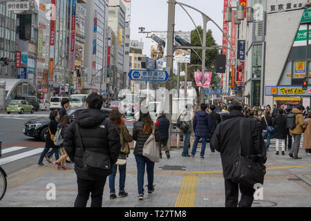 Area di Ueno in una parte della vecchia Tokyo famosa per la Tokyo zoo & Cherry Blossom Festival @ Parco di Ueno. Andare per una vera esperienza di cultura & una delizia, cibo a buon mercato Foto Stock