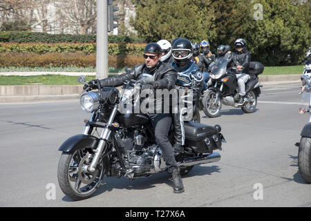 SOFIA, BULGARIA - 30 Marzo 2019: apertura ufficiale dell'estate stagione motociclistica a Sofia, Bulgaria. Foto Stock