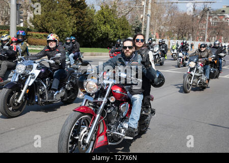 SOFIA, BULGARIA - 30 Marzo 2019: apertura ufficiale dell'estate stagione motociclistica a Sofia, Bulgaria. Foto Stock