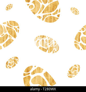 Acquerello golden spot geometria è un'astrazione. Configurazione astratta per tessuto o carta imballaggio composizione modello perfetta forma di uovo Foto Stock