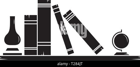 Scaffale per libri di scuola di apprendimento educazione vector logo design Illustrazione Vettoriale