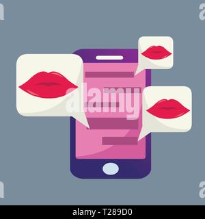 Chat sul simbolo dello smartphone illustrazione vettoriale Illustrazione Vettoriale