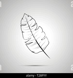 Lunga piuma semplice contorno icona nera Illustrazione Vettoriale