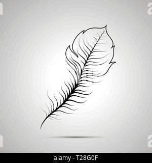 Peacock feather contorno semplice icona nera Illustrazione Vettoriale
