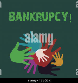 Conceptual la scrittura a mano che mostra fallimentare. Concetto significato Company sotto la crisi finanziaria fallisce con una diminuzione delle vendite marchi a mano di diverse S Foto Stock