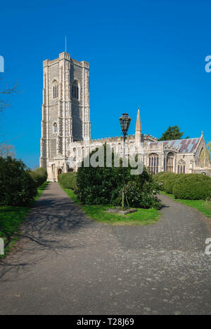 Lavenham Chiesa, vista del tardo medioevo (1525) Chiesa di San Pietro e San Paolo nel Suffolk villaggio di Lavenham, Inghilterra, Regno Unito. Foto Stock